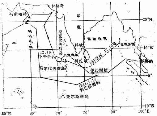 福村指挥该艇的第三次作战,是8月29日从槟榔屿出航,以八度海峡和九度